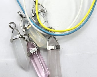 Beige pastel whites gemstones pendants