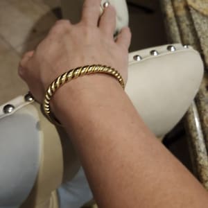 Bangle bracelet silver cuff twisted wire bracelet Gold open adjustable bangle Stackable