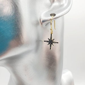 Stars silver earrings, Drop Crystal earrings Celestial jewelry Gift for her gift