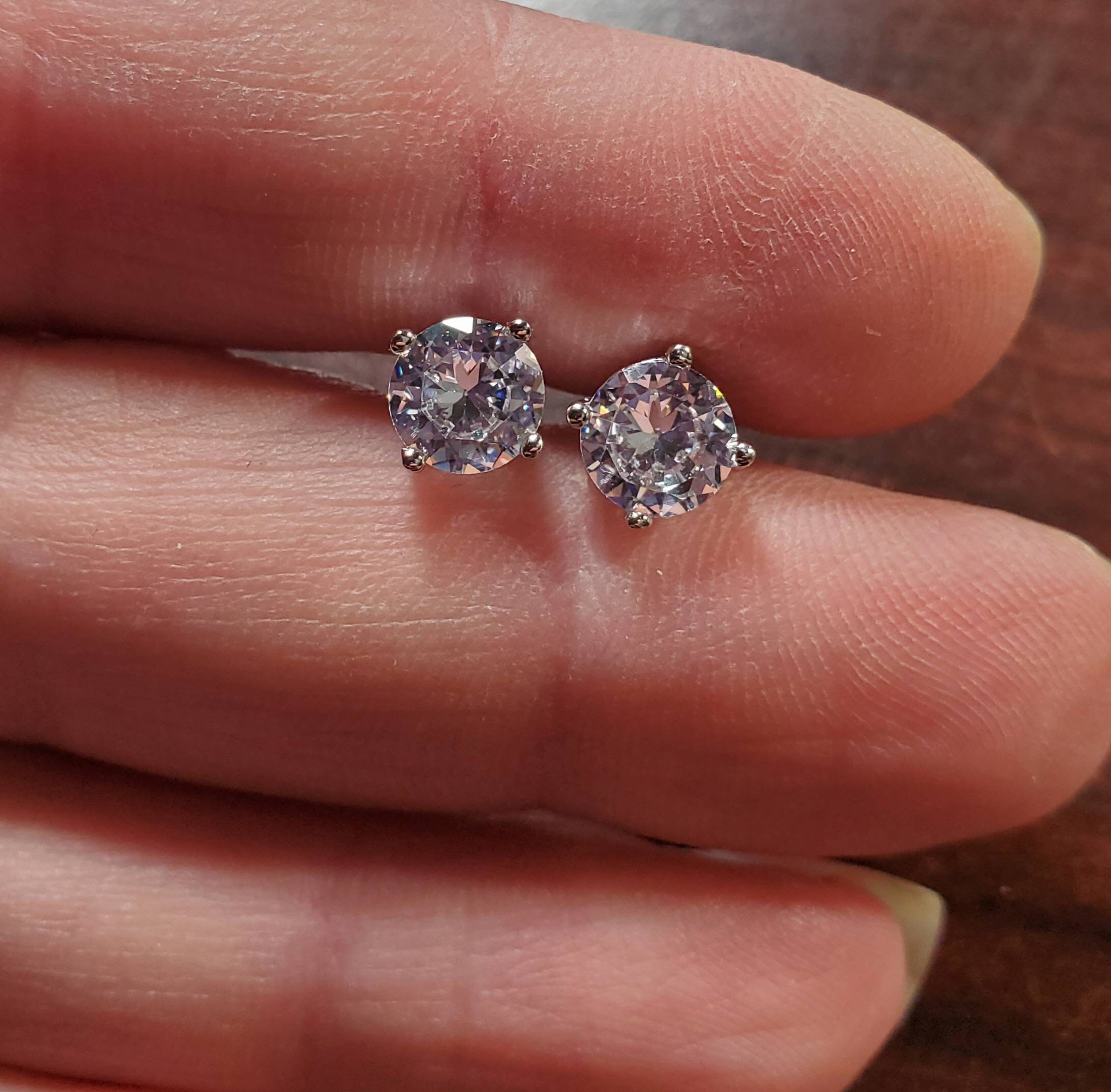 Birth month Stud earrings 1 ct Bithday Gemstone gift May | Etsy