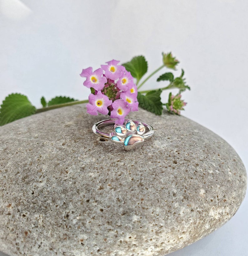 PAW ring Sterling silver 925 Dog ring Cat Animal lover gift Puppy Kitten jewelry Fur Mom gift Handmade jewelry