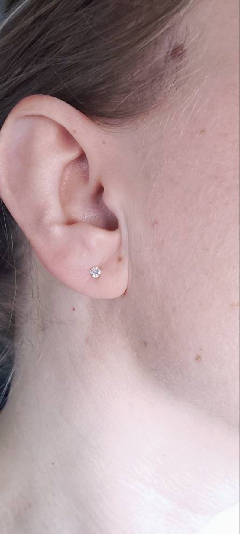 14k GOLD STUDS SCREW Back Tiny Safety Ball Backs Baby Earrings Etsy