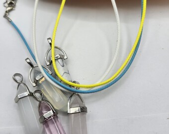 Beige pastel whites gemstones pendants