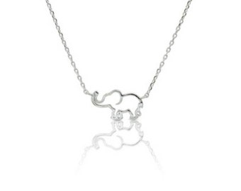 Small Elephant Necklace, 14k Rose Gold Plated Lucky Charm, Animal Jewelry
