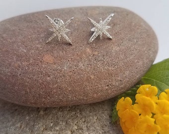 Star stud Earrings Celestial jewelry Sterling silver 925 Earrings Gift for Her Valentines Gift