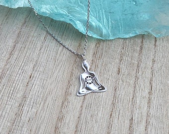 Buddha silver pendant necklace, yoga lover gift, spiritual jewelry, keepsake necklace  Mother's day gift