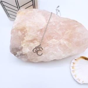 Om Necklace Sterling Silver Yoga pendant choker - spiritual gift Gift for yoga lover