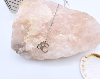 Sterling Silver Om Pendant Necklace – Dainty Yoga Jewelry (16+2 Inches)