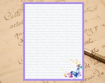 Classical Flower Design Lined Stationery Writing Set 25 sheets /& 10 envelopes