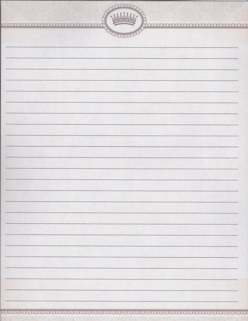 Classical Designed Edging Fine Lined Stationery 8.5 X 11 25 Sheets and 10 Color Co-ordinated Envelopes