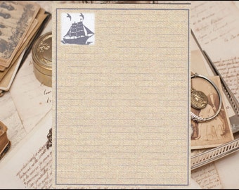Sailing Ship Fine Lined Stationery 8 1/2" by 11", with 10 Envelopes available