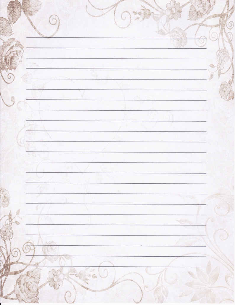 Whimsical Flowered Border Fine Lined Stationery 8.5 X 11 25 Sheets and 10 Color Co-ordinated Envelopes Available image 2