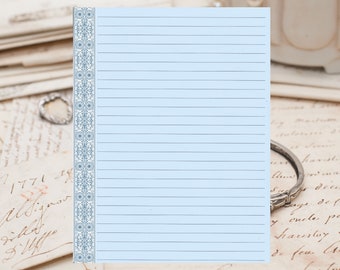 Victorian Design Lined Stationery 8.5"X11"  25 sheets and 10 color coordinated envelopes Available