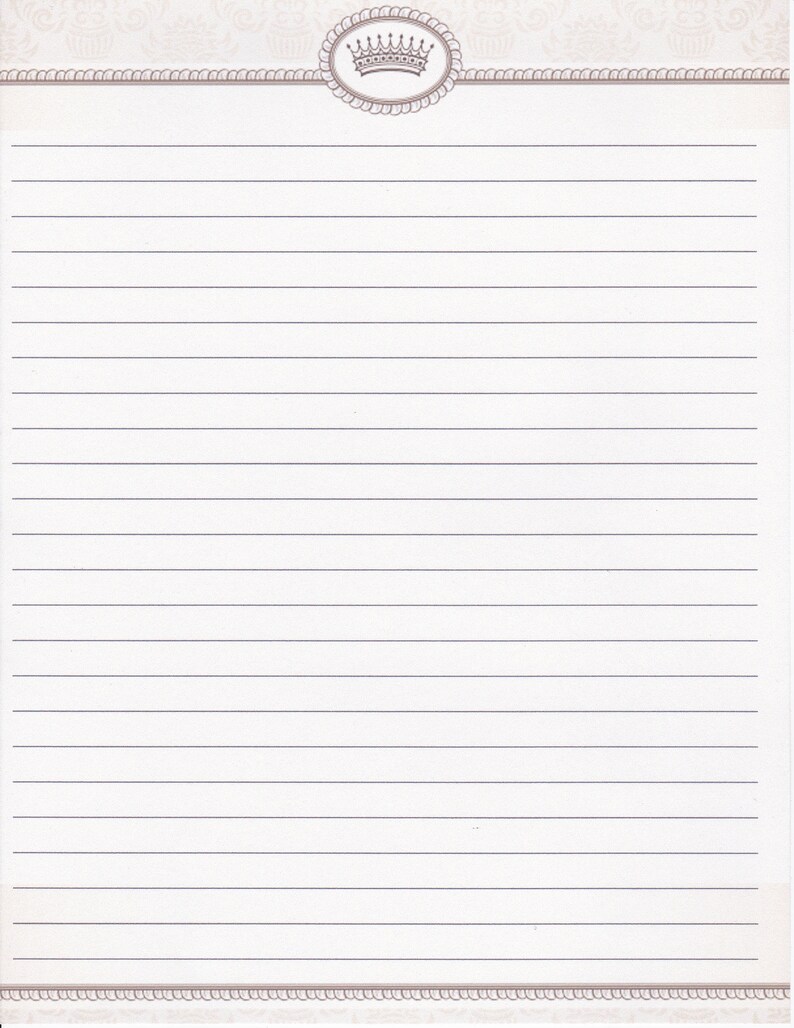 Classical Designed Edging Fine Lined Stationery 8.5 X 11 25 Sheets and 10 Color Co-ordinated Envelopes