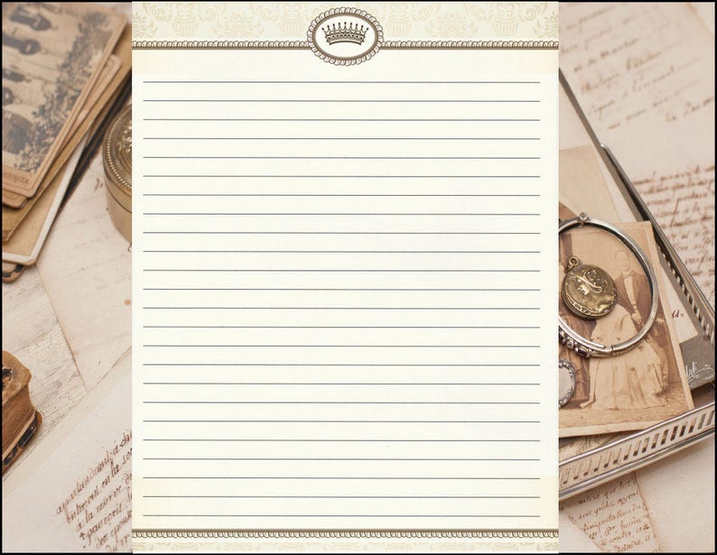 Classical Designed Edging Fine Lined Stationery 8.5 X 11 25 Sheets and 10 Color Co-ordinated Envelopes