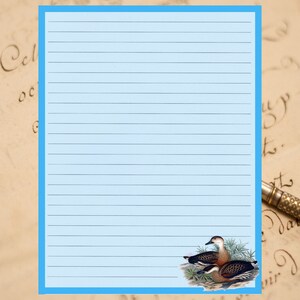 Classic Duck Design Fine Lined Stationery 8.5&quot; X 11&quot; 25 Sheets and 10 Color Co-ordinated Envelopes Available