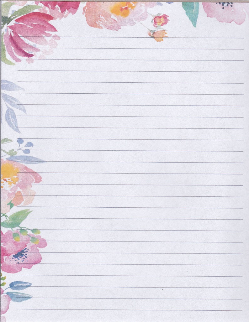 Free printable lined stationery paper picture