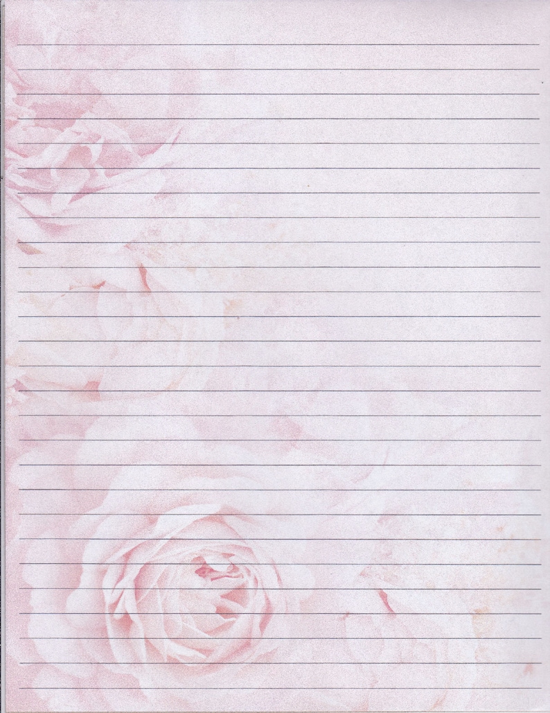 Pink Floral Background Writing Paper 8.5x11 With | Etsy