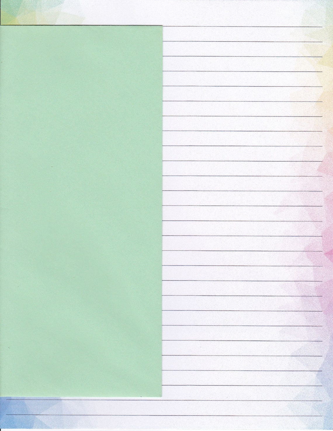 Multi Color Border Lined Stationery 8.5x11 25 - Etsy