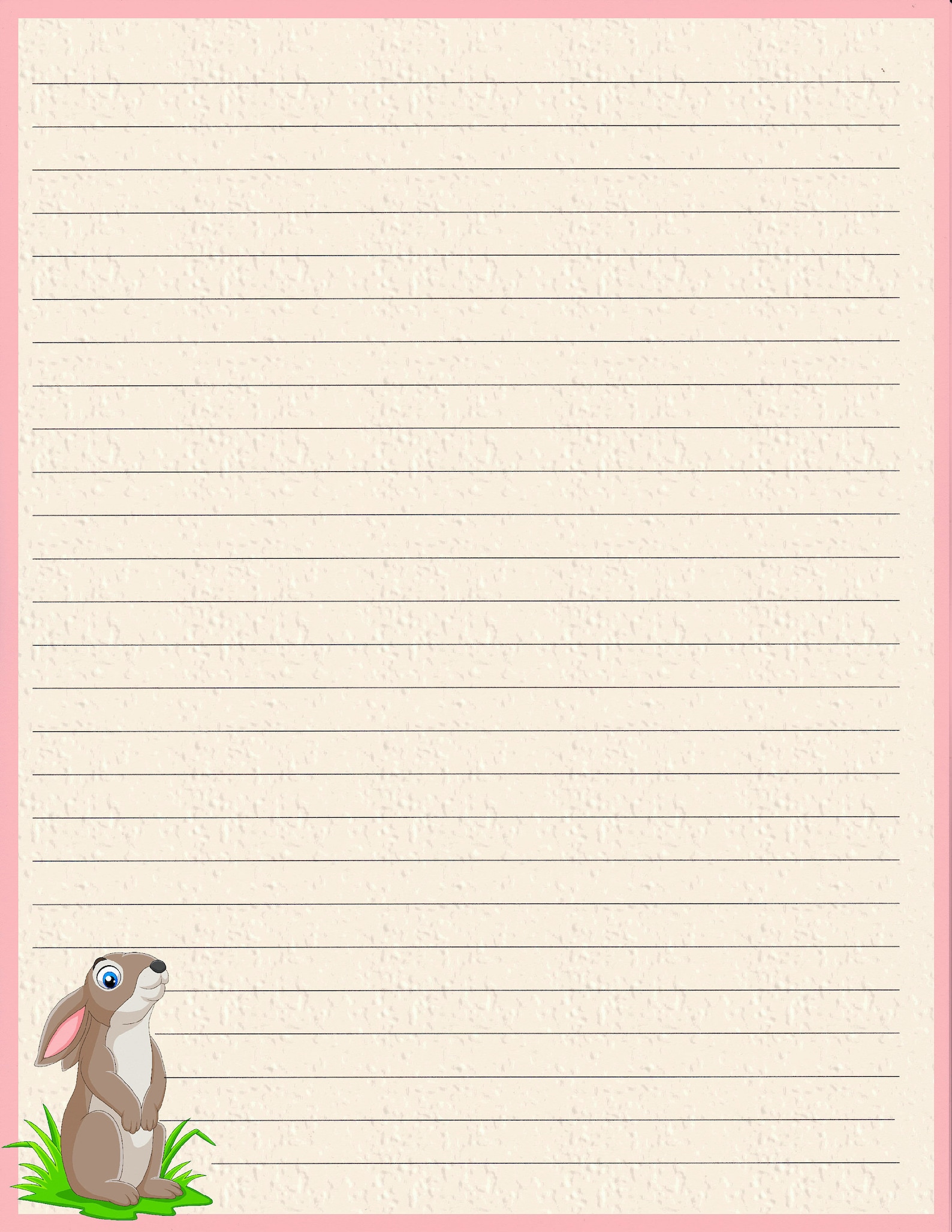 Fun Rabbit Lined Stationery 8.5 X 11 25 Sheets and - Etsy