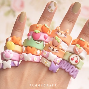 Kawaii Chunky Rings - Polymer Clay