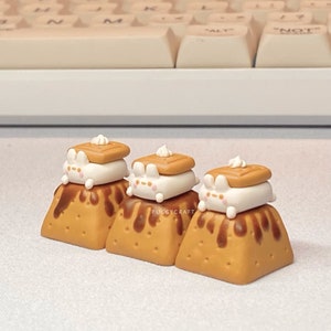 Kawaii Bunny Smore - Handmade Artisan Keycap