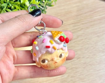 Handmade Hirono Sweets theme Keychain - Clay Charm Accessory