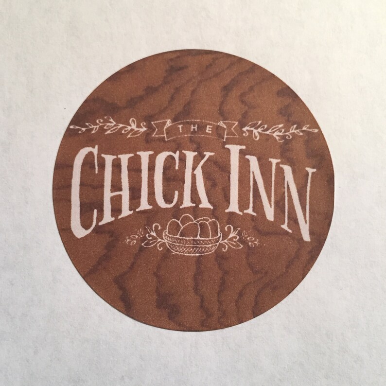 60 individual circles The Chick Inn 2.5 Inch Diameter Circle Labels