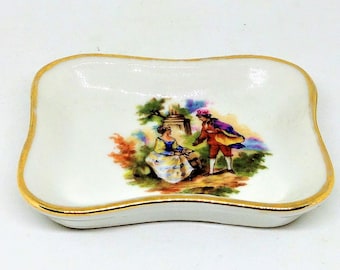 Vintage Limoges, Victorian Courting Couple, Limoges Dish, Vintage Limoges Dish, Victorian Renaissance by Limoges of France