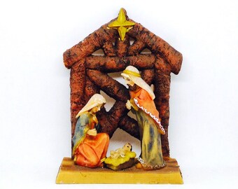 Figura de belén vintage: pesebre navideño religioso