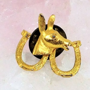 Vintage Equestrian Tack Pin, Horse Tack Pin, Horseshoe Tack Pin, Horse Brooch, Horse Lover Gift