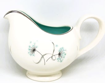 Vintage Floral Creamer: Blue & Ivory Collectible Pitcher