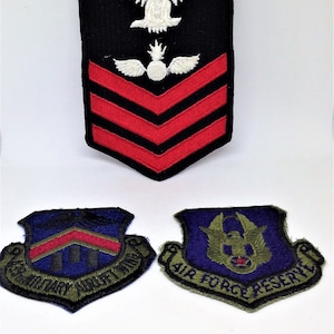 Military Patches, 3 Airborne Embroidered Patches, Air Lift, Armed Forces Patch, Airforce Reserve, Sew on Patches, United States Patches