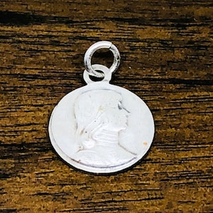 Vintage Saint Joan of Arc Medal - Religious Pendant