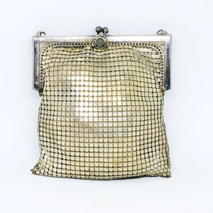 Whiting and Davis, Silver Mesh Purse, Metal Mesh Handbag, Silver Evening Clutch, Silver Mesh Evening Bag, Collectible Purse