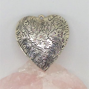 Scrolled Silver Locket, Silver Heart Locket, Picture Locket, Photo Locket, Necklace Locket, Locket Pendant, Heart Pendant