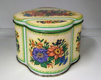 Vintage Storage Tin, Daher England Floral Collectible Tin, Home Decor Storage Tin, English Tea Tin