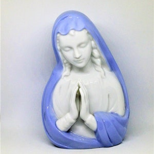 Virgin Mary Planter, Lusterware Madonna Planter, Religious Decor, Religious Planter, Praying Madonna, Religious Madonna Decor, Mary Planter
