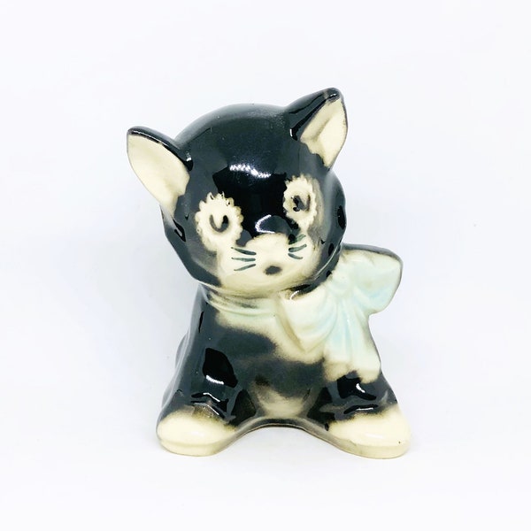 Vintage Japan Cat, Cat Planter, Black Cat, Indoor Planter, Cat Decor, Japan Cat Planter, Vintage Kitty, Cat Lover Gift