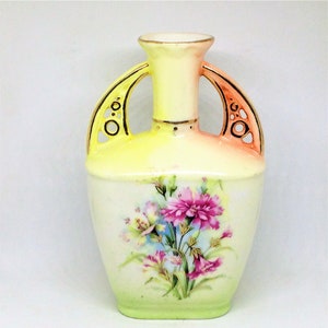 Vintage Austrian Vase, Victorian Vase, Edwardian Vase, 1900s Antique Vase, Collectible Floral Vase, Cut Work Handles, Art Nouveau Vase
