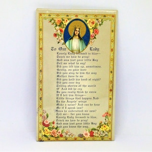 Vintage Madonna, Madonna-Gebetskarte, Heilige Muttergebet, Gebetskarte, Gebetsbild, religiöses Gebet, Gebetsbild, Jungfrau Maria