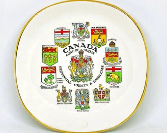 Vintage Royal Falcon Ware Canada Coat of Arms Display Dish