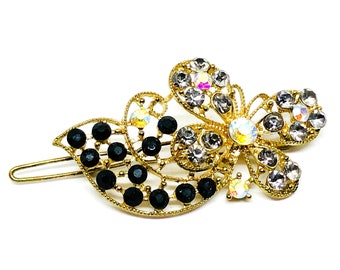 Vintage Rhinestone Butterfly Hair Barrette: Wedding Hair  display picture 1