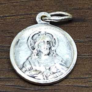 Vintage French Sacred Heart of Jesus Figural Charm, Vintage Jesus Pendant, Vintage French Religious Charm, Sacred Heart Jesus Charm