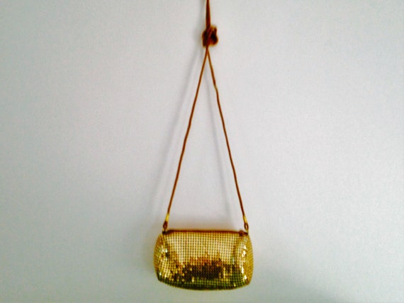 Vintage Mesh Handbag, Gold Metal Mesh Purse, Gold… - image 7