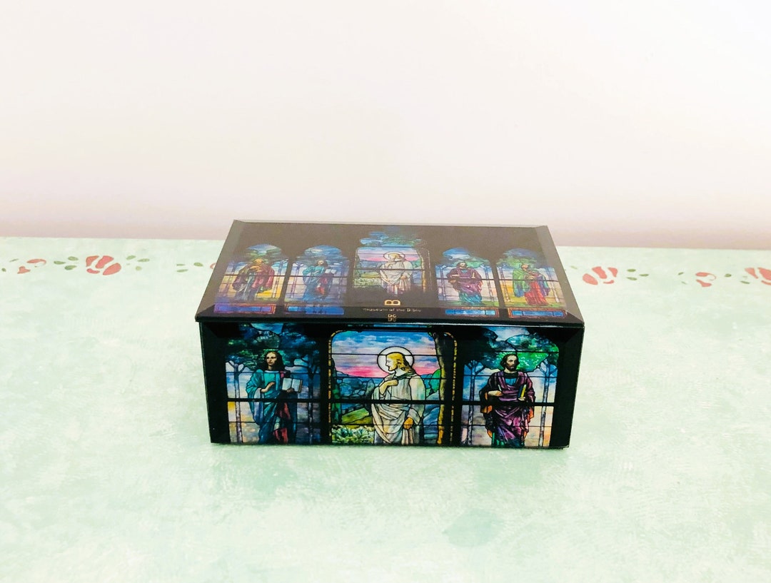 Vintage Religious Box Rosary Box Jewelry Box Trinket Box Etsy