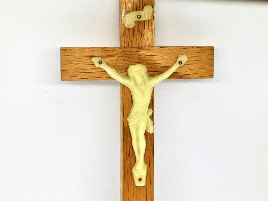 Crucifijo Vintage Nuestra Señora De Guadalupe - Madera De álamo - 17x24cm - Hecho En Italia