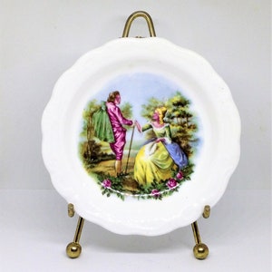 Vintage Queen Anne, Queen Anne Dish,  Victorian Scene Dish,Jewelry Dish, Vanity Dish, Courting Couple Saucer, Display Dish, Rings and Things