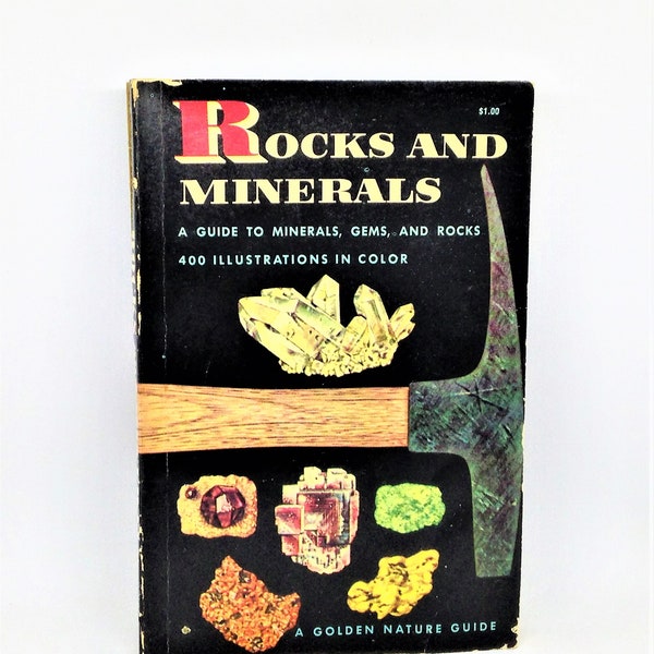 Vintage Guidebook, Reference Book, Guide to Rocks and Minerals, Nature Guide, Nature Guidebook, 1957 Nature Guide, Rocks Guidebook