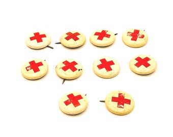 Vintage Red Cross, Pins Lot of 3, Collectible Pins,red Cross Pins